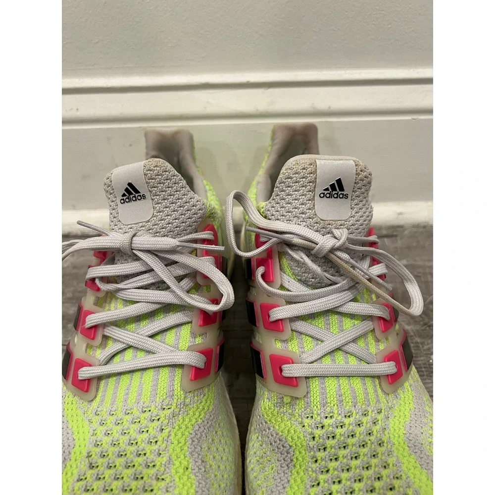 Adidas Running Shoes UltraBoost 2.0 Mens 11 Grey Solar Yellow Pink Sneaker Shoes